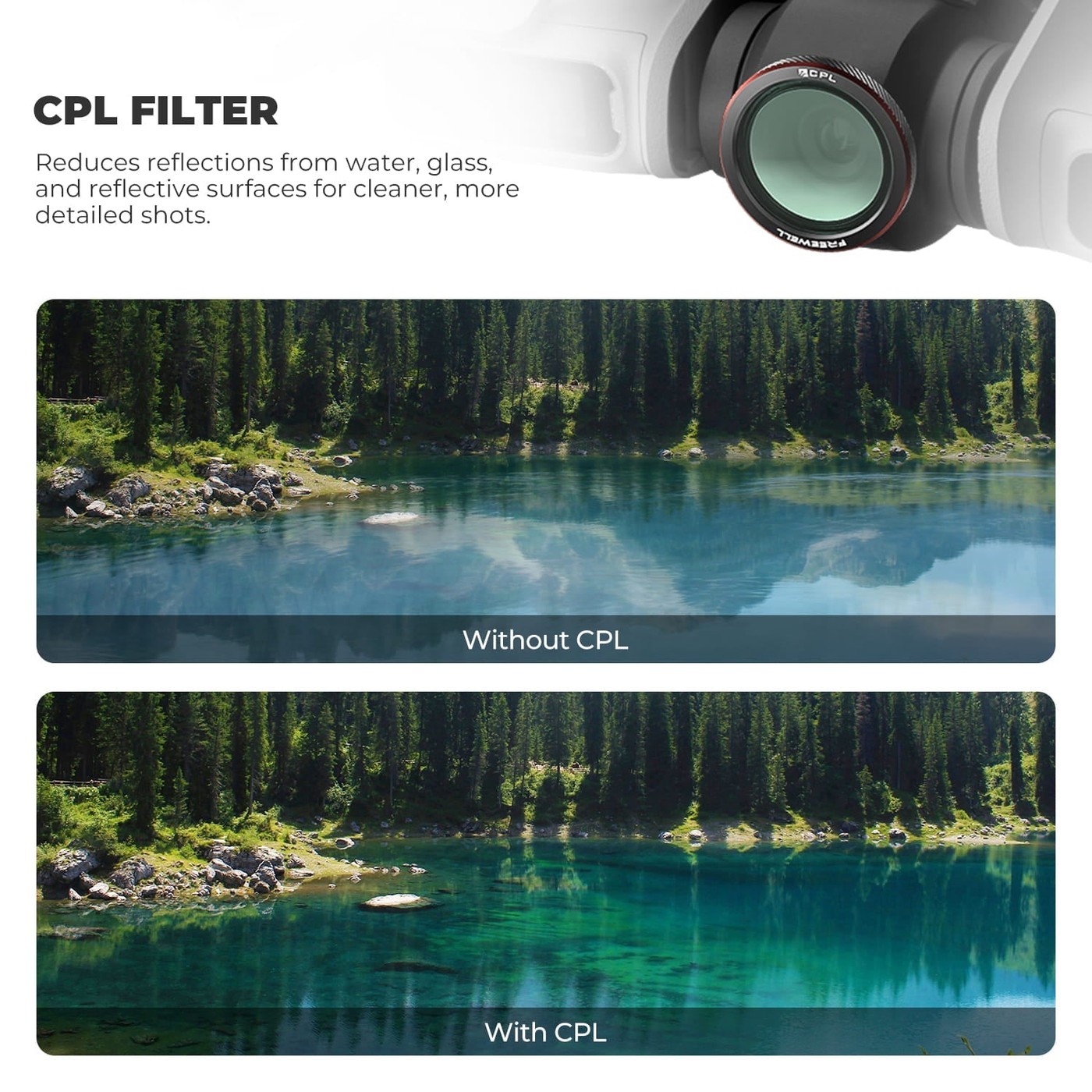 Freewell DJI Neo 2 Filters Mega 9 Pack ND ND/PL CPL UV and Glow Mist filters laid out